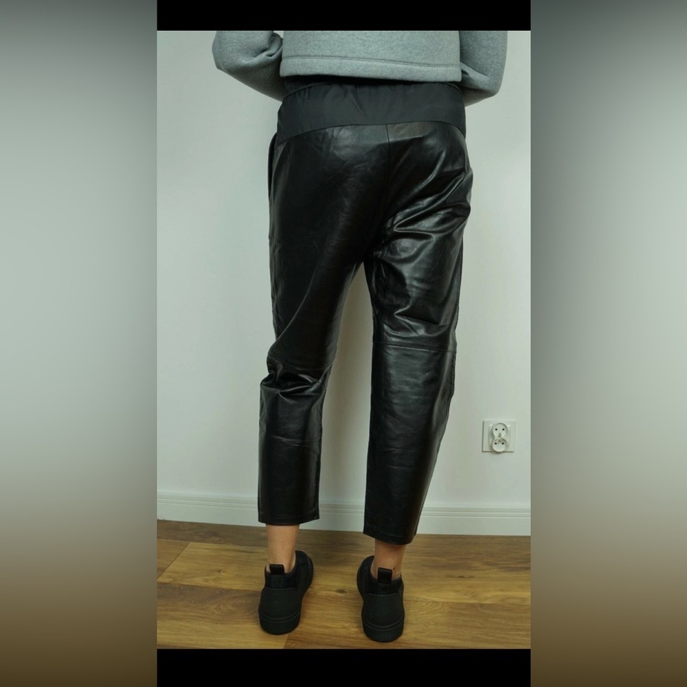 Alexander Wang H&M Leather Paneled Trouser Pants Black , size 4 - Picture 12 of 14